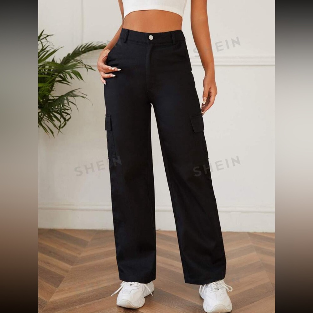 SHEIN Petite high waisted straightleg pants 💗